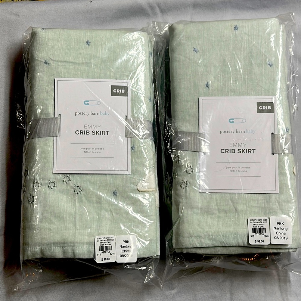 NEW Pottery Barn Baby Emmy Crib Skirt
